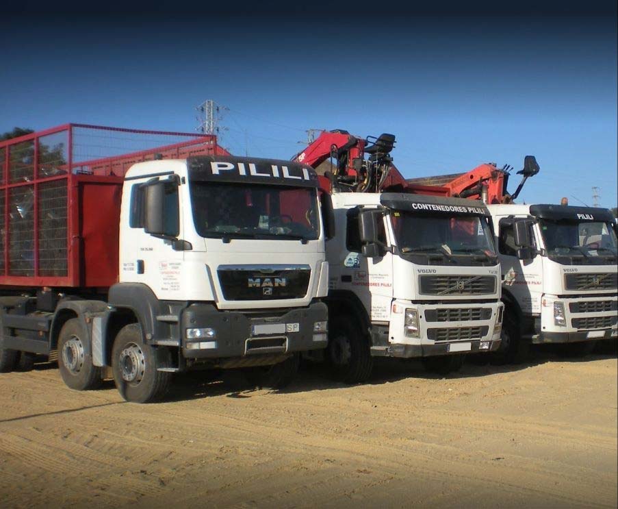 Contenedores Pilili conjunto de camiones