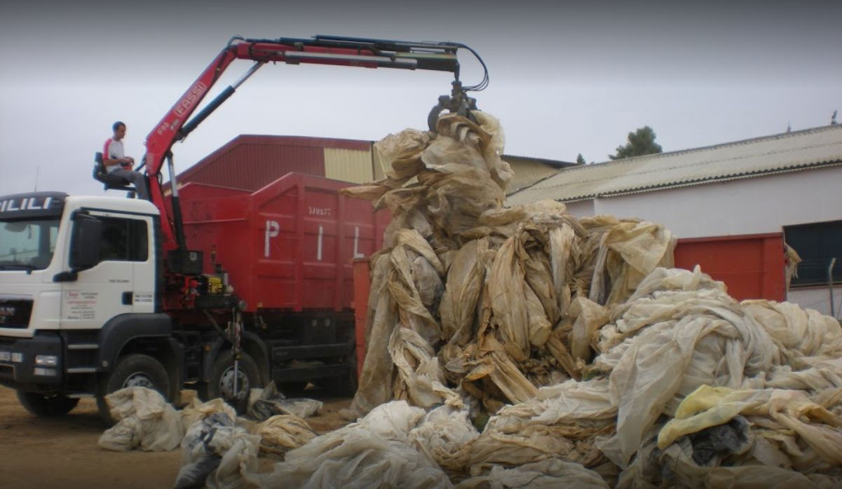 Contenedores Pilili camión recogiendo residuos 